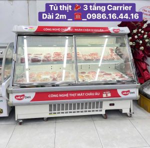TỦ THỊT 3 TẦNG CARRIER dài 2m (Thanh Lý )